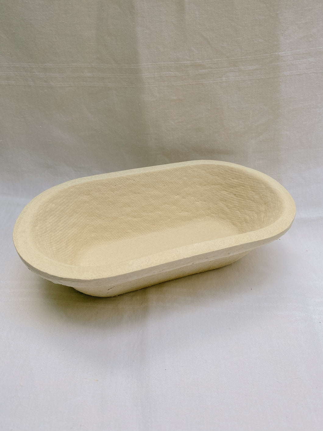 Long Plain Oval Proving Banneton Basket 500g - Upper Internal Dimensions 23cm x 12cm (compressed wood pulp)